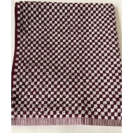 Handdoek - Ruit Klein - Burgundy